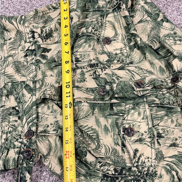 ZARA WRAP Style Green Forest Print PAREO Linen Blend Maxi DRESS SideSlit Women M - Picture 9 of 12